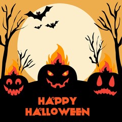 halloween background with pumpkin