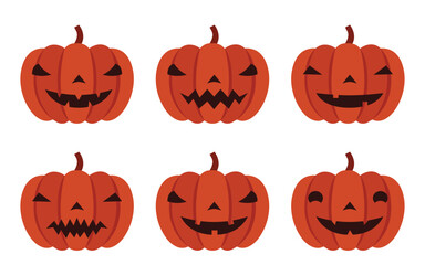 Pumpkin Halloween .
flat design vector illustration collection
