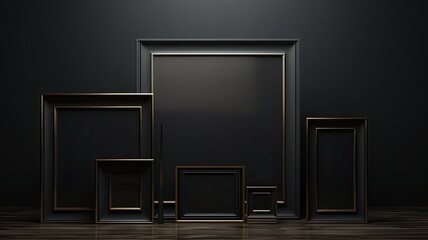 an elegant black frame, perfectly suited for Black Friday promotions, set against a sleek black background.