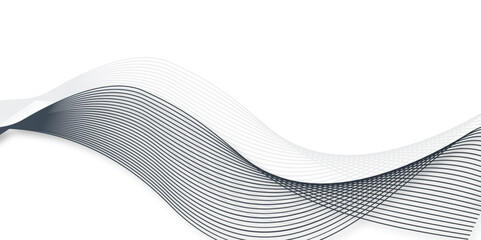 Abstract Grey, white wave line transparent background. Wave modern stream background. Abstract business wave curve lines background. Vector Illustration the gray pattern of lines abstract background.