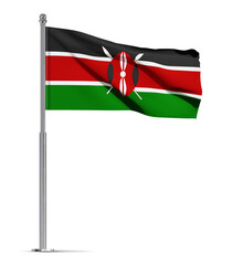 Flag of Kenya isolated on white background. EPS10 vector