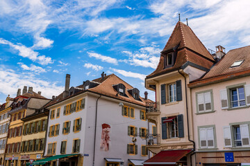 Obraz premium Dans les rues de Yverdon-les-Bains en Suisse