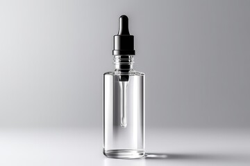 Transparent Bottle With Dropper Contains Moisturizing Serum - obrazy, fototapety, plakaty