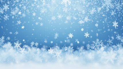 Naklejka na ściany i meble Seamless blue Christmas background with falling snow