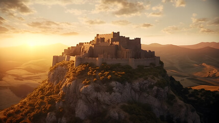 Obraz premium sunset over the castle