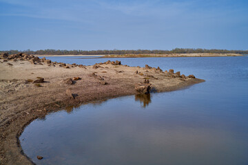 coast of the Dnieper river in Ukraine