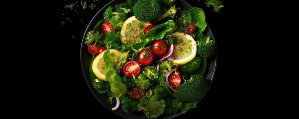 Fototapeta na wymiar Aigenerated Salad Of Kale And Fresh Vegetables