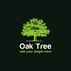 oak tree logo design vector format