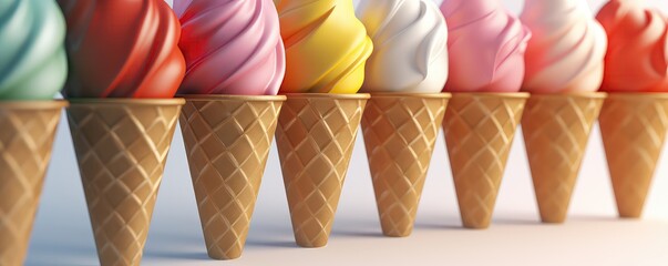 Ice Cream Cones - obrazy, fototapety, plakaty