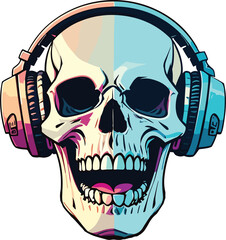 skull with headphones