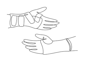 Bandage. Hand. One line