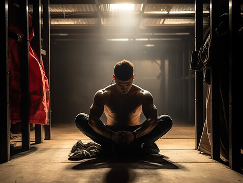 Boxer Mental Prep in the Locker Room, boxer mind preparation 