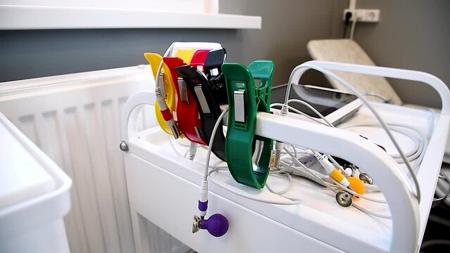 Electrocardiographic equipment in the cardiologist's office