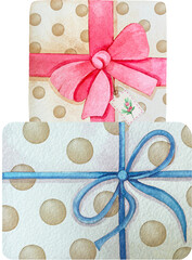 Merry Christmas watercolor illustration santa claus png