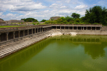 Fototapeta na wymiar Anaikulam (elephant pond) in the Gingee Fort complex, Villupuram district, Tamil Nadu, India