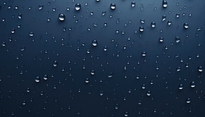 close up of droplets, on navy blue matte finish background ,flat lay paper , hight quality - obrazy, fototapety, plakaty