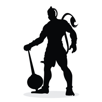 Hanumanji is "Mahavir." vector image of Lord Hanuman.silhouette of hanumanji