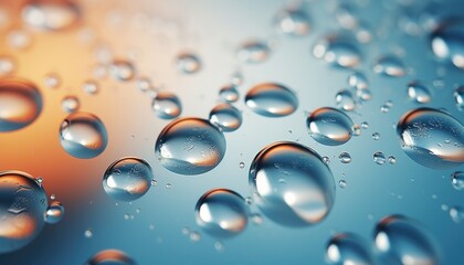 close up of droplets, on glass background ,flat lay paper  