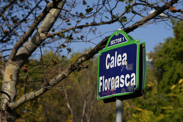 street sign on Bulevard Floreasca