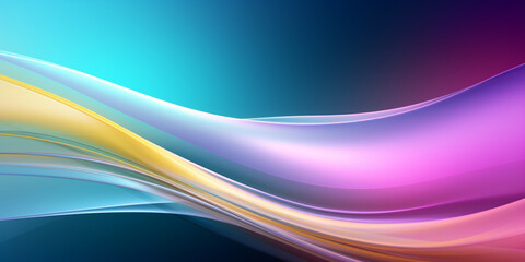 ABSTRACT BACKGROUND: Organic Vibrant Neon Glowing Colorful Waves. Abstract Art Design Banner for Technology, Science and Beauty.