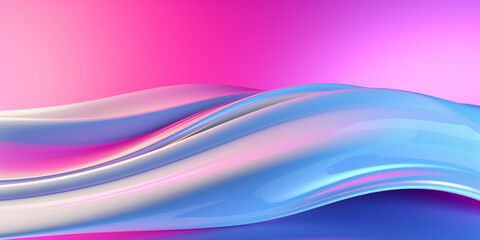 ABSTRACT BACKGROUND: Organic Vibrant Neon Glowing Colorful Waves. Abstract Art Design Banner for Technology, Science and Beauty.