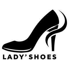 Lady's shoes vector silhouette