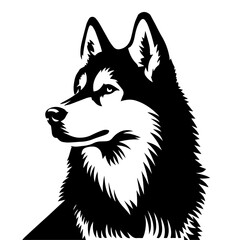 Siberian husky dog vector silhouette