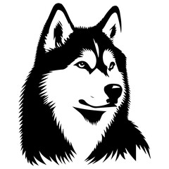 Siberian husky dog vector silhouette © Big Dream
