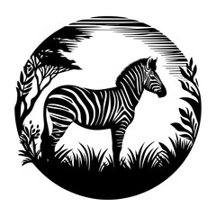 Zebra animal vector silhouette