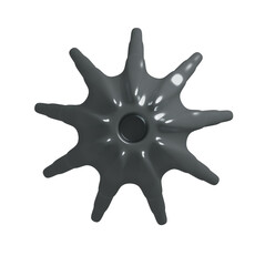 Metal abstract shape, 3d render