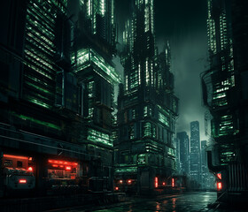 Futuristic cyberpunk urban cityscape, Neon Lights, 
city skyline
