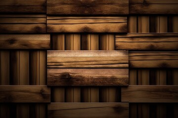 Wooden wall made of natural wood planks. Abstract background