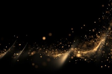 Animated Christmas background with falling golden light particles on black background in vertical composition. Generative AI - obrazy, fototapety, plakaty