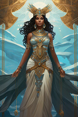 Illustration about Egyptian priestess.