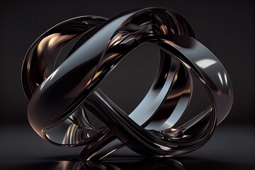 Transparent glass ribbon. Curved wave in motion. Generative Ai