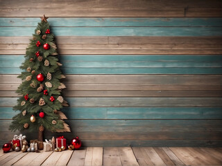wooden background for Christmas season.