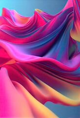 Abstract background. Colorful flying silk. Fabric in the wind. Cloth Wallpaper.