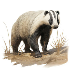 Realistic Badger in Digital Art
 , Medieval Fantasy RPG Illustration
