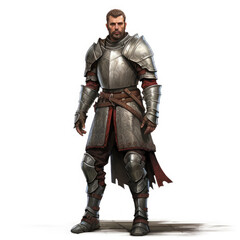 Obraz premium Digital Guardian in Full Armor , Medieval Fantasy RPG Illustration