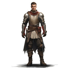 Fototapeta premium Realistic Guardian of Duty. , Medieval Fantasy RPG Illustration