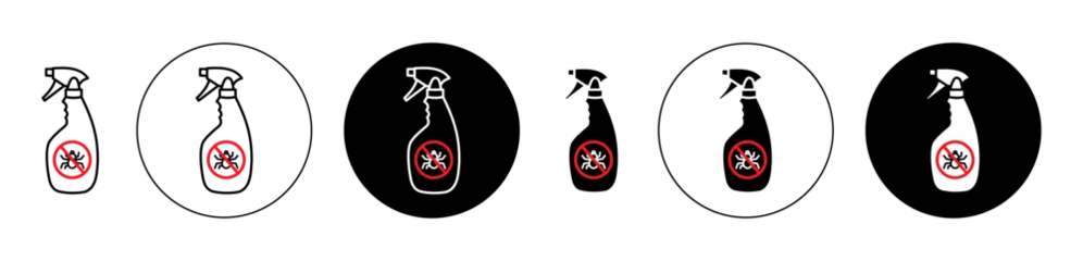 Foto op Aluminium Insecticide icon set. disinfection spray vector symbol. pesticide control aerosol sign. bug pest spray icon in black filled and outlined style. © Gopal