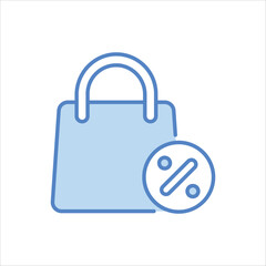 Shopping Bag icon islolate white background vector stock illustration.