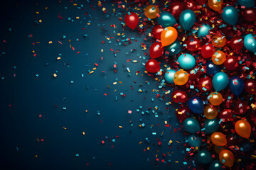 2024 New Year Celebration, Colorful Confetti Delight - obrazy, fototapety, plakaty