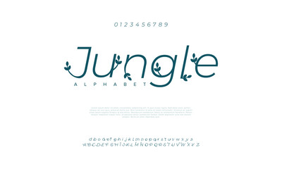 Jungle  Elegant alphabet letters font and number. Classic Lettering Minimal Fashion Designs. Typography modern serif fonts decorative vintage design concept. vector illustration.