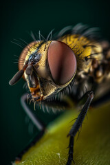 extreme macro close up of a bee in illustration