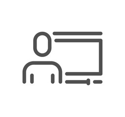 Learning management system related icon outline and linear vector.