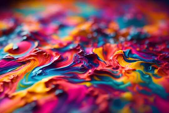 Abstract colorful background from oil paints close-up macro photography. Element for design. Decoration for wallpaper desktop, poster, cover booklet