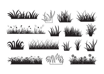 Grass vector bundle, Grass clipart, Grass silhouette.	

