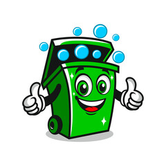 Trash can bin cleaning logo
