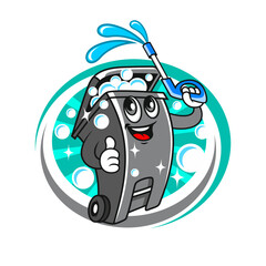 Trash can bin cleaning logo